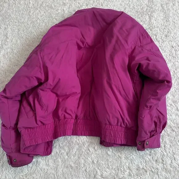 Vintage 90s Eddie Bauer Goose Down Ski Puffer Winter Parka Jacket Retro Pink - Picture 8 of 14